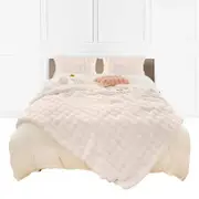 SOGA 150x200cm White Double Layer Rabbit Fur Throw Blanket