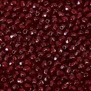 [Bohemia Crystal Valley] 100 pcs Faceted Fire Polished Pressed Czech Glass Beads 3 mm, Bohemian Dark Ruby Red - 90100