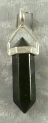 Black Tourmaline Double Terminated Sterling Silver Pendant