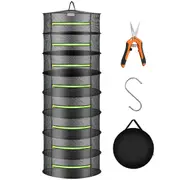 8 Tier Drying Net Shelf Hydroponic Hanging Grow Herb Plant Mesh Dry Rack
