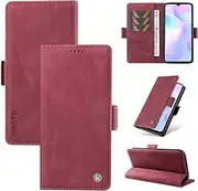 Ttianfa Compatible for iPhone XR Case with Card Pocket Wallet Phone Case Magnetic Kickstand Flip Leather Cover for Women Men+2* Screen Protector-Wine Red