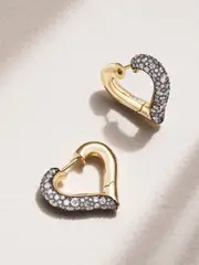 [Lucy Delius] Lucy Delius - Chubby Love Rhodium-plated Diamond Hoop Earrings - Gold - One size One size Gold