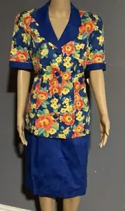 Talbots Womens Floral Skirt And Suit Set Size 10 NWT
