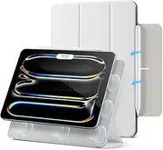 ESR for iPad Pro 13 Inch Case M4(2024), Powerful Magnetic Attachment, Slim Trifold Stand Case, Supports Pencil Pro and Pencil(USB-C), Auto Wake/Sleep, Durable Protection, Rebound Series, White