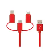 1M 3 in 1 2.4A Micro+Type-C+Lightning for Data Cable for Samsung Xiaomi Huawei
