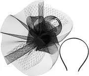 [HAKIDZEL] Women's Fascinator Mesh Plume Hair Clip Headband Bridal Wedding Fascinator Accessory
