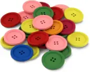 Hygloss Products Wood Buttons - Bright Colored Craft Wooden Buttons With 4 Holes