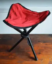 Tripod Portable Fold Up Stool -Red NIP