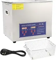 [WOOVEEWIND] Stainless Steel Ultrasonic Cleaner with Timer and Heater 10L Capacity for Jewelry Watch Glasses - Industrial Cleaning Equipment PS‑40A