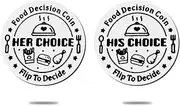 [Xiyantiji] Valentines Day Gifts for Him Her Funny Food Decision Coins Birthday Anniversary Presents for Boyfriend Girlfriend Keychain Dinner Flip to Decide Coin Wedding Engagement Gifts for Couple Fiance Fiancee
