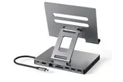 iPad Pro USB C Hub Stand, 9-in-1 Adapter for iPad Pro M4 M2 13 12.9 11 Inch Docking Station Foldable