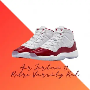 【NIKE 耐吉】NIKE Air Jordan 11 Retro Varsity Red 潮流復古女 藍白紅 籃球鞋 378038-116