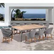 Sahara 10 Seat with Coastal Chairs in Half Round wicker - Outdoor Wicker Dining Settings