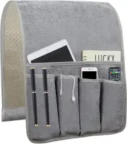 Sofa Armrest Organize Remote Holder Bedside Caddy Organizer with 5 Pockets，Non-S
