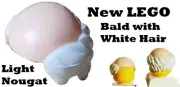 New LEGO Bald Hair White Wig Cap Old Man Receding Hairline Light Nougat Flesh