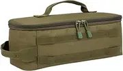 Outdoor Tool Bag with Zippers & Handle | Camping Cookware Storage & Equipment Carry Bag | Utensils Organizer, Army Green
