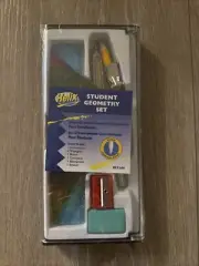 Student Geometry Set. Helix #27146, 7 Piece Set with Case NOS