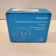 Amysen Smart Plug, Smart Outlet Bluetooth Mesh WIFI Amazon Alexa App 4 Pack