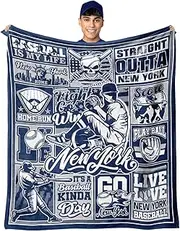 Baseball Blanket Throws, Team Color Blanket for Gift, Gifts for Men Women Baseball Lovers, Lightweight Soft Flannel Baseball Blankets 60"x50"