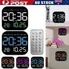 LED Large Digital Wall Clock Remote Control Temperature Date Week Display Adjust