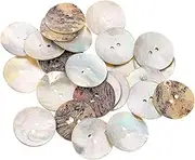 uxcell 25 Pcs Natural Shell Buttons, 2 Hole Mother of Pearl Buttons 30mm Sewing Buttons Sewing Craft Buttons for Shirt Sewing DIY Crafts Decoration, Brown