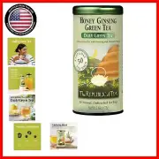 Relaxing Honey Ginseng Green Tea - 50 Gourmet Tea Bags, Antioxidant-Rich