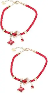 [SHERCHPRY] 2 Pcs Red String Bracelet Friendship Bracelets Christmas Sto Charm Bracelet Charm Braclets Ladies Bracelets Rhinestone Red Rope Bracelet Unfading Bracelet Student Bangle Hand Ring,
