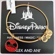 New Disney Parks Alex And Ani Minnie Ear Hat Icon Gold Charm Bangle Bracelet