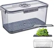 Bread Box for Kitchen Countertop- Airtight Bread Bin| Fresh Keeping Containers Time Recording|Food Storage Box| Kitchen Organization Containers With Drainage Mat| Transparent Sealing For Kitchen,