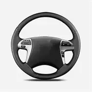 Pizgear Car Steering Wheel Cover, for Toyota, for Tuner, for Hilux, for 2012-2014 2015 Hand-Stitched Soft Black Artificial Leather Steering Wheel Cover(Black Yellow Thread)