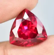 19x19 MM Natural Mozambique Blood Red Ruby Trillion Loose Gemstone GIT Certified