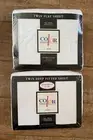 Twin Deep White Color Classics by Stevens Sheet Set flat fitted percale