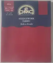 DMC Needlework Fabric Aida 14 Count 14 x 18 Red