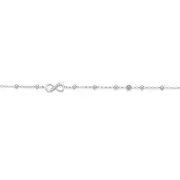 Silver 25cm Cz Infinity Fancy Link Anklet in Clear