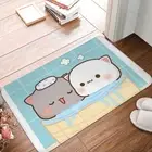Bath Mat Peach And Goma Mochi Bathing Doormat Flannel Carpet Balcony Rug Home