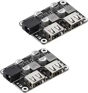 2Pcs 12V to 5V QC3.0 DC USB Buck Converter Dual USB Port Fast Charger Board Auto Power Supply Adapter DC-DC 6-30V 12V 24V to 5V 9V Voltage Step Down Regulator for Car Volt Transformer (Without Shell)