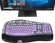 iKammo Keyboard Cover Compatible with Logitech MK570 K350 MK550 Wireless Wave Keyboard,Color Logitech MK550 Wireless Wave Keyboard Ultra Thin Silicone Protector Skin for Men Boys(Ombre Pink Purple)