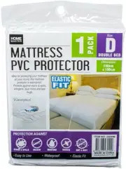 Bed Mattress Double PVC Protector Cover Waterproof Fitted with Elastic 130X190Cm