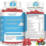 2 Pack Ashwagandha Gummies with Maca Root, L-theanine, Turmeric