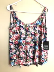 NWT MICHAEL LAUREN Floral Micro Modal Tank Crop Top Size M