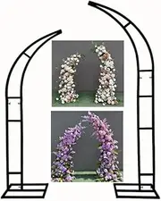 Set of 2 Metal Curved Wedding Arch Frames Balloon Arch Backdrop Stand for Ceremony and Party Birthday Anniversary Baby Shower Floral Indoor Outdoor Ev