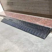 Garage Door Threshold Ramp, Non-Slip Rubber Curb Ramps for Car/Wheelchair/Bicycle/Skateboard/Motorcycle (Black, 90x25x10cm)