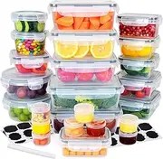 Anshine 24Pack Meal Prep Containers & Lunch Boxes, Food Storage Containers Set with Leak Proof Lids, Freezer containers, Fridge Organizers for Kitchen