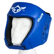 Leather Blue Open Face Pre-moulded Head Guard