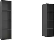 Wall-Mounted TV Cabinets 2 pcs, High Gloss Grey Engineered Wood, Space-Saving Design for Living Room & Bedroom, Modern TV Units for Small Spaces, Sturdy & Stylish