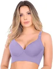 [rosyclo] Full Back Coverage Bras for Women, Fashion Deep Cup Hide Back Fat Bra with Shapewear Incorporated Push Up Sports Bras