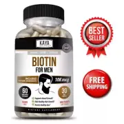 Men's Biotin 60ct Promotes Beard & Hair Growth Skin Metabolic Booster, Pack of 5