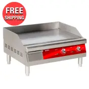 Commercial Kitchen Cooking 24" Electric Food Griller Countertop Griddle 208/240V
