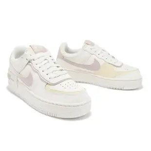 【NIKE 耐吉】休閒鞋 Wmns AF1 Shadow 女鞋 解構 拼接 米白 淡紫(DZ1847-104)