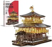 Piececool 3D Metal Puzzle Jigsaw For Adults,Golden Pavilion Diy 3D Metal Model Kits For Adults To Build,Ideal Christmas Birthday Gifts For Adults